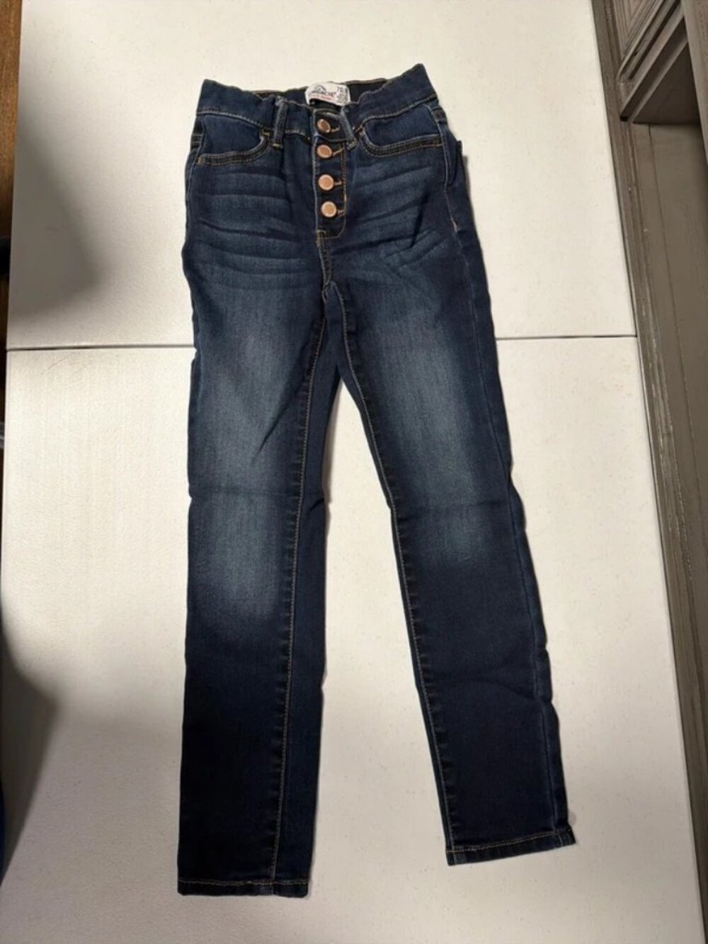 Little girls button up Jean super skinny slim size 7